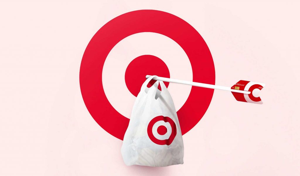 shopping bag with arrow and target
